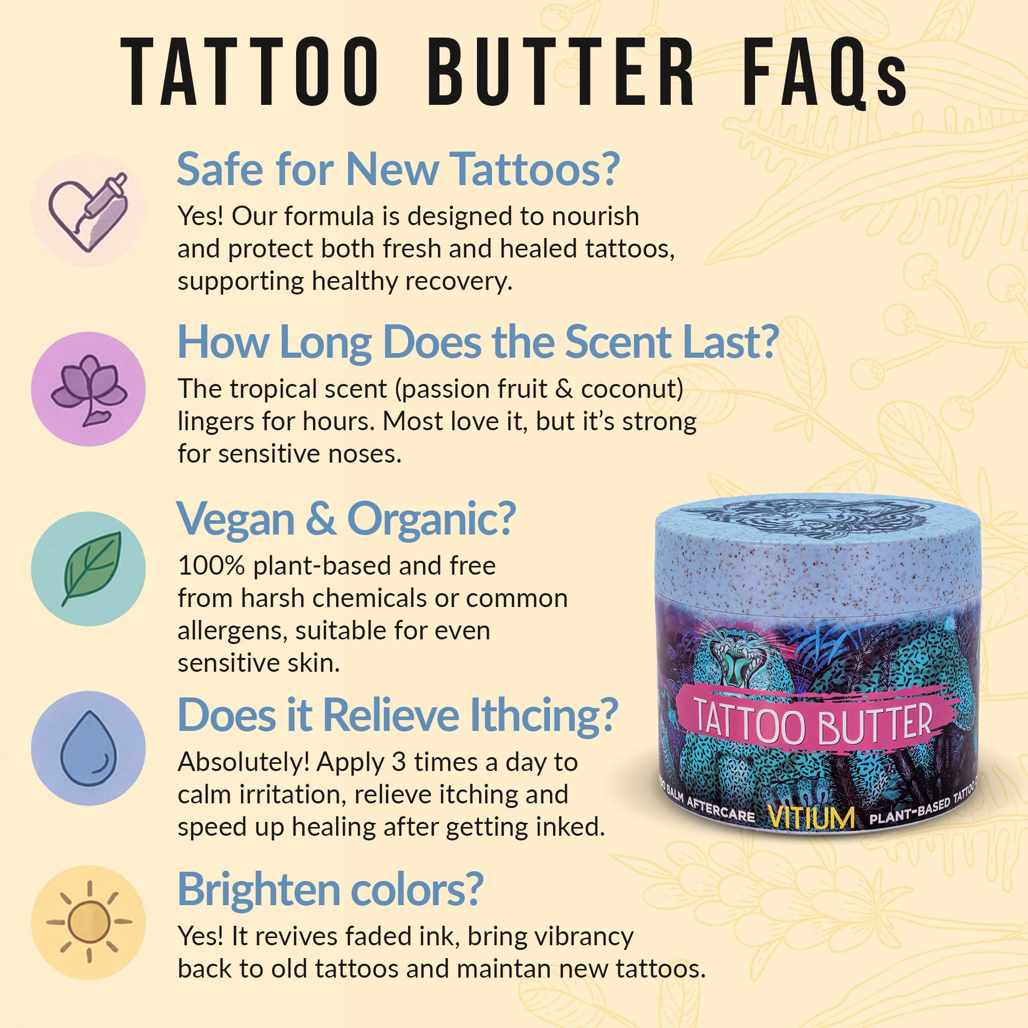 Apto para piel sensible con VITIUM Tattoo Butter