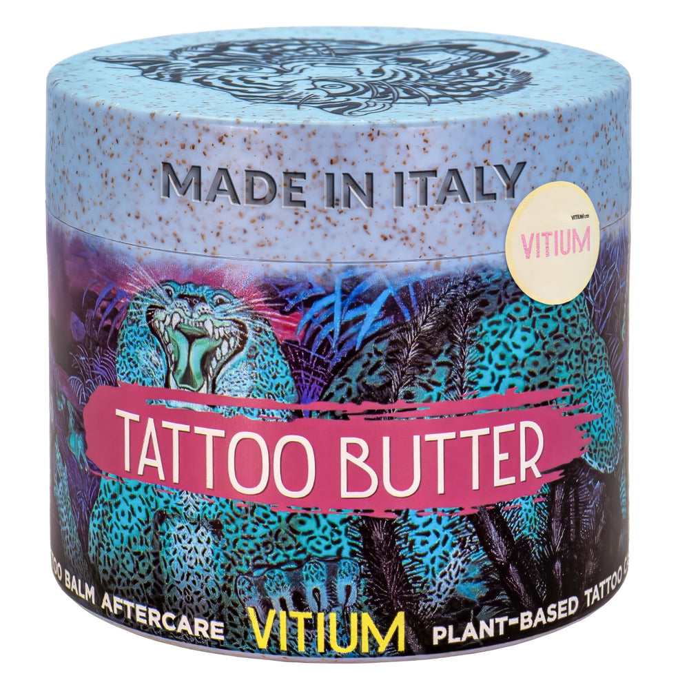 Bálsamo VITIUM Tattoo Butter en envase de 5 oz para hidratación profunda de tatuajes