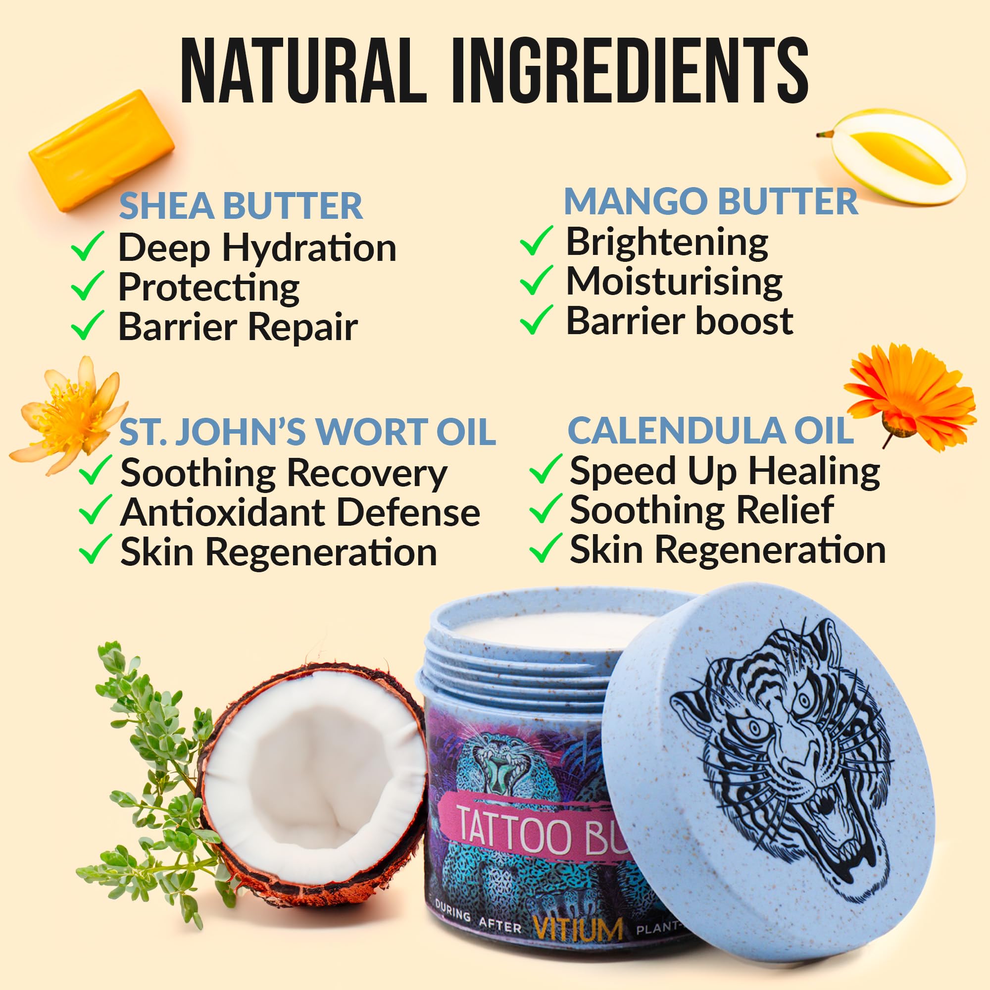 Envase sostenible de caña de azúcar para VITIUM Tattoo Butter