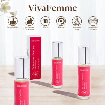 VivaFemme presentación de botella frutal, experiencia sensorial para despertar confianza