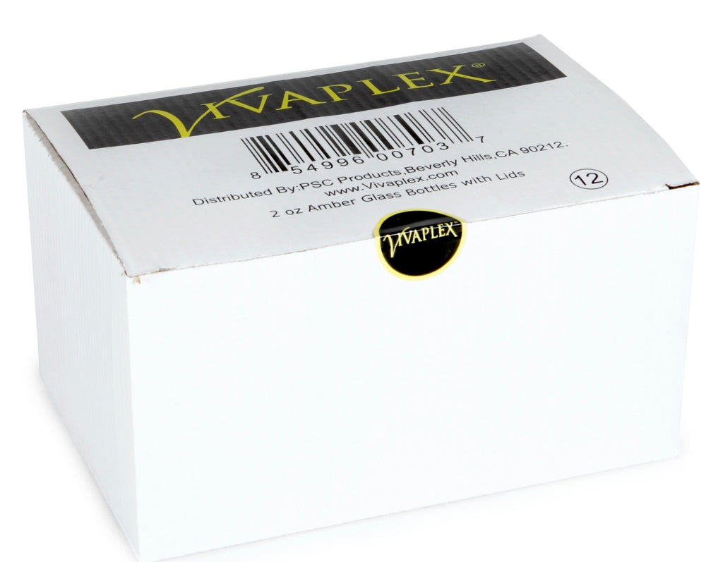 Frasco ámbar Vivaplex para aceites esenciales, seguro y fácil de transportar.