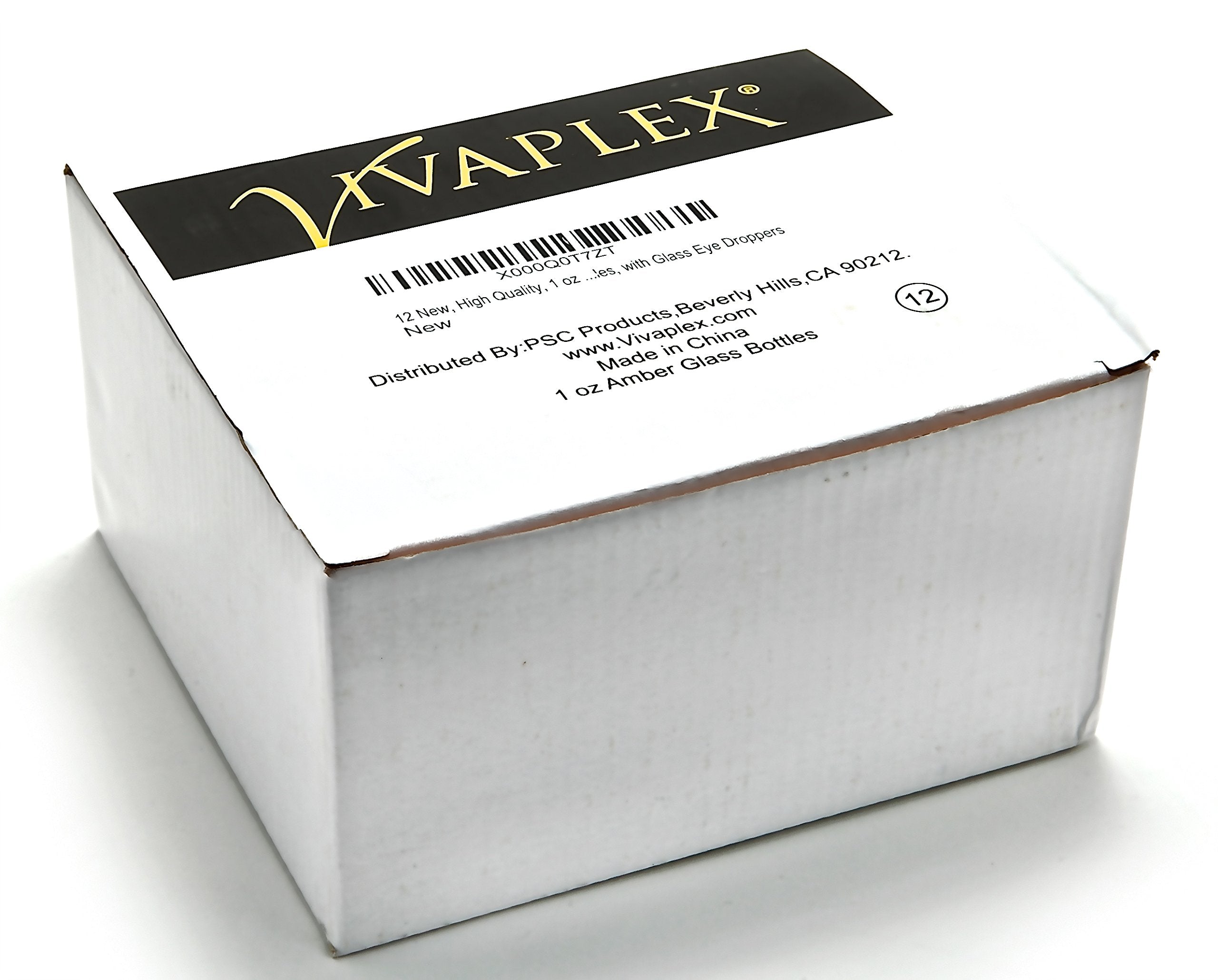 Vivaplex tapa negra protege la botella ámbar durante viajes.