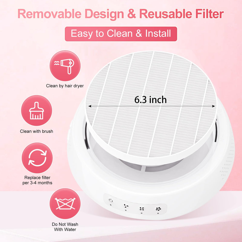 Filtro reutilizable fácil de limpiar para uso continuo.