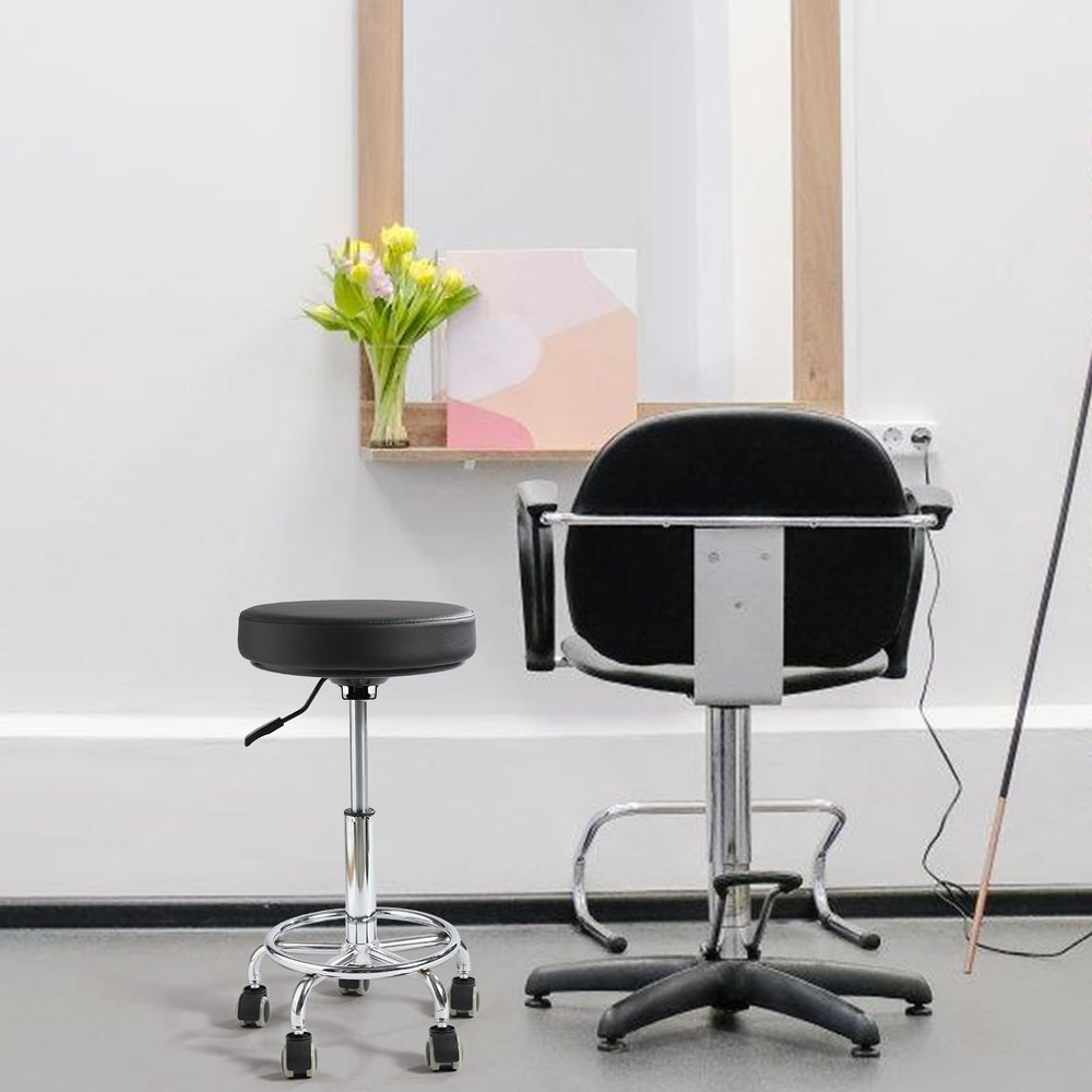 Asiento de PU negro de Viviange, cómodo y fácil de limpiar.