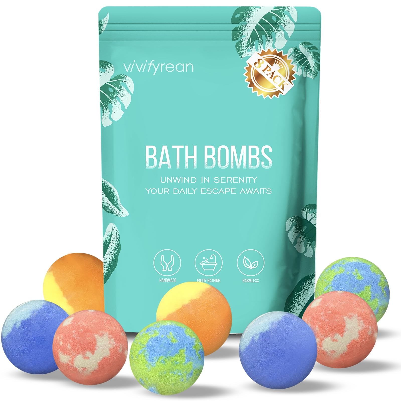 Bombas de baño Vivifyrean coloridas para un baño alegre y visual