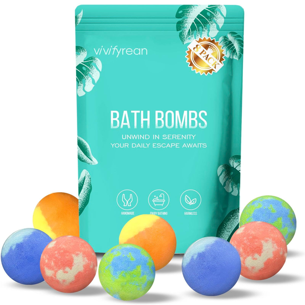 Bombas de baño Vivifyrean coloridas para un baño alegre y visual