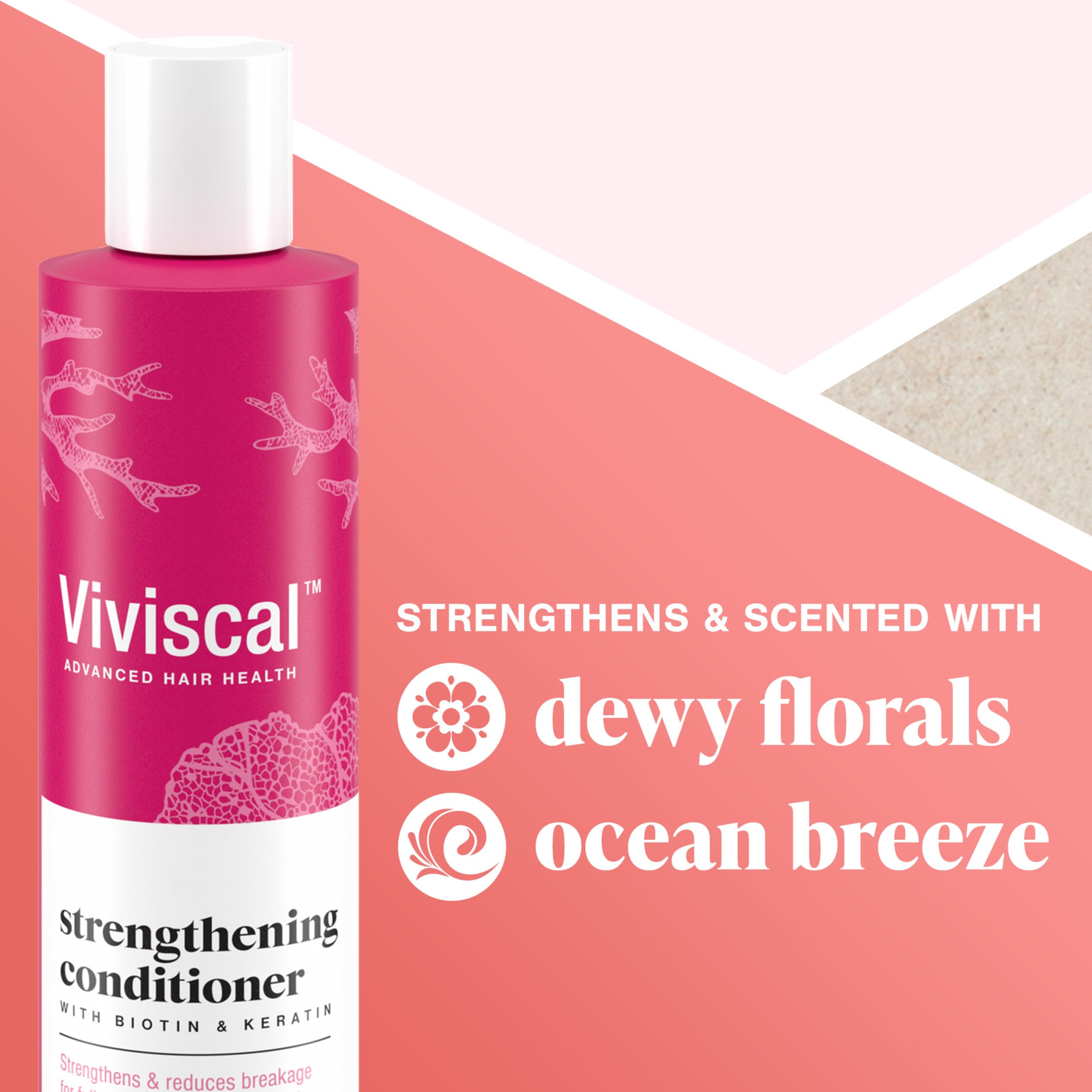Acondicionador Viviscal fragancia floral fresca que envuelve el cabello.