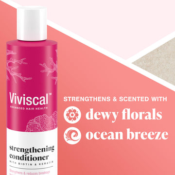 Acondicionador Viviscal fragancia floral fresca que envuelve el cabello.