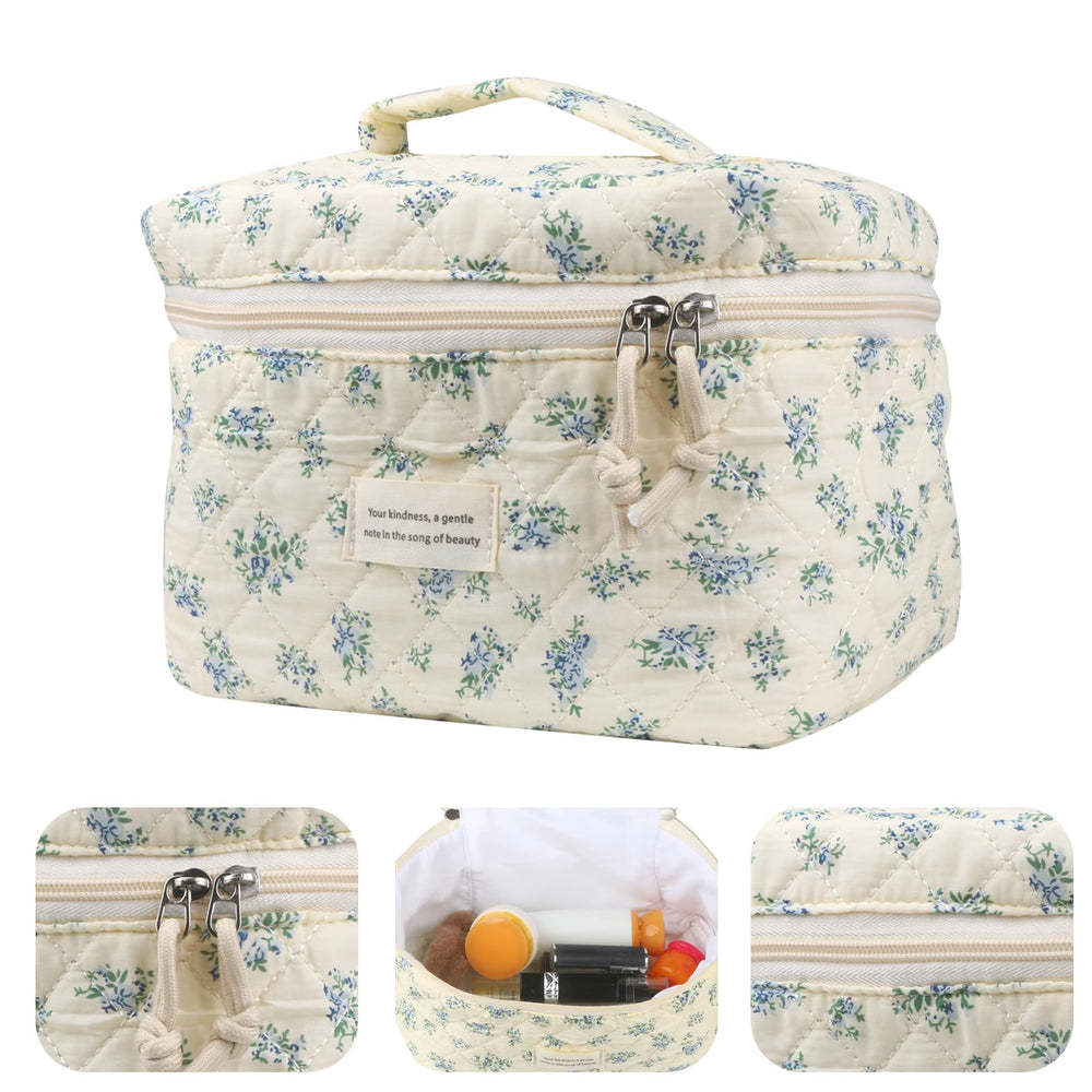 VIWIME neceser de viaje portátil estilo coquete floral para organizar cosméticos