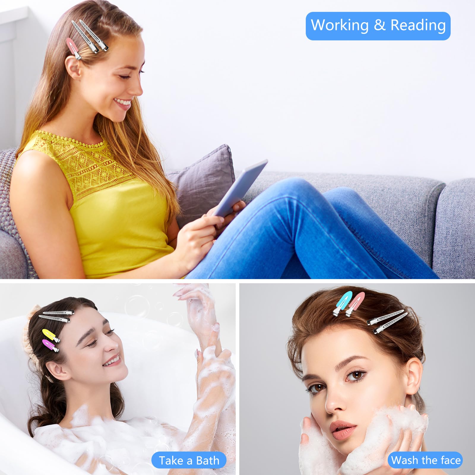 Pinzas de cabello con diseño ergonómico, Viywicz, para fijación cómoda y duradera.