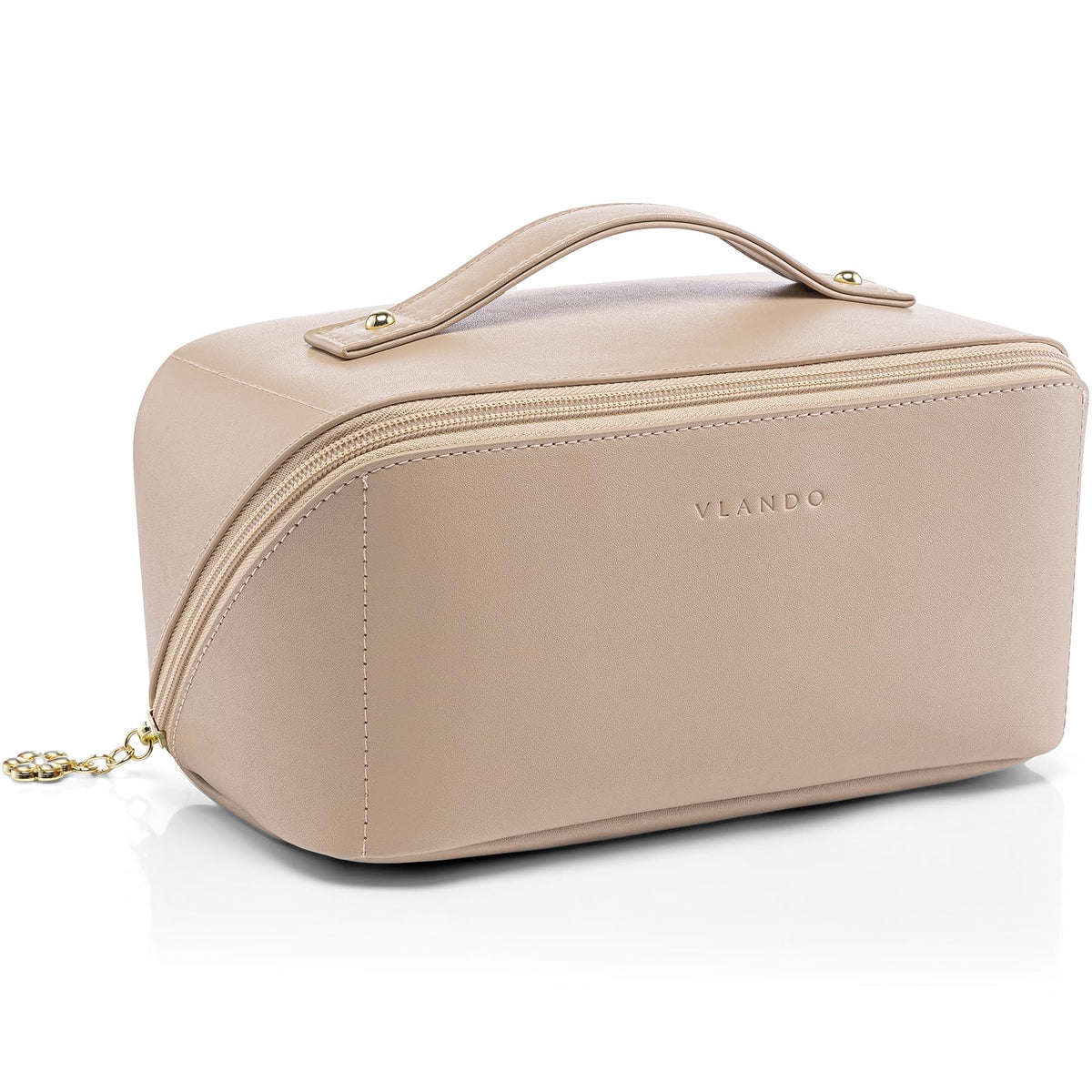 Vlando bolsa maquillaje gran capacidad frente para organizar cosméticos y accesorios