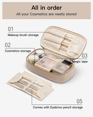 Vlando bolsa maquillaje de viaje, espacio para brochas para pinceles ordenados.