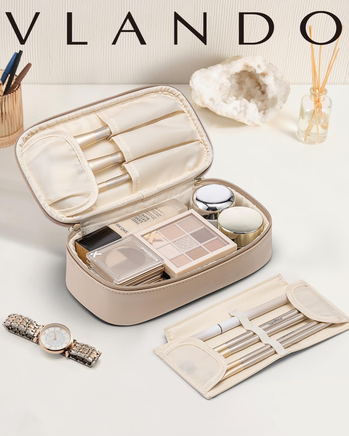 Vlando regalo bolso maquillaje de viaje, ideal para mujer, madre o amiga.