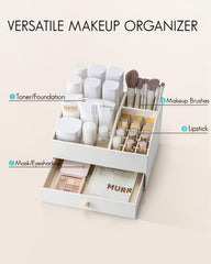 Vlando Organizador de maquillaje dos niveles para separar productos