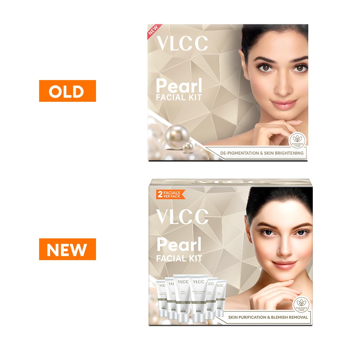 VLCC Pearl Facial Kit exfoliación suave para eliminar células muertas sin irritar la piel.