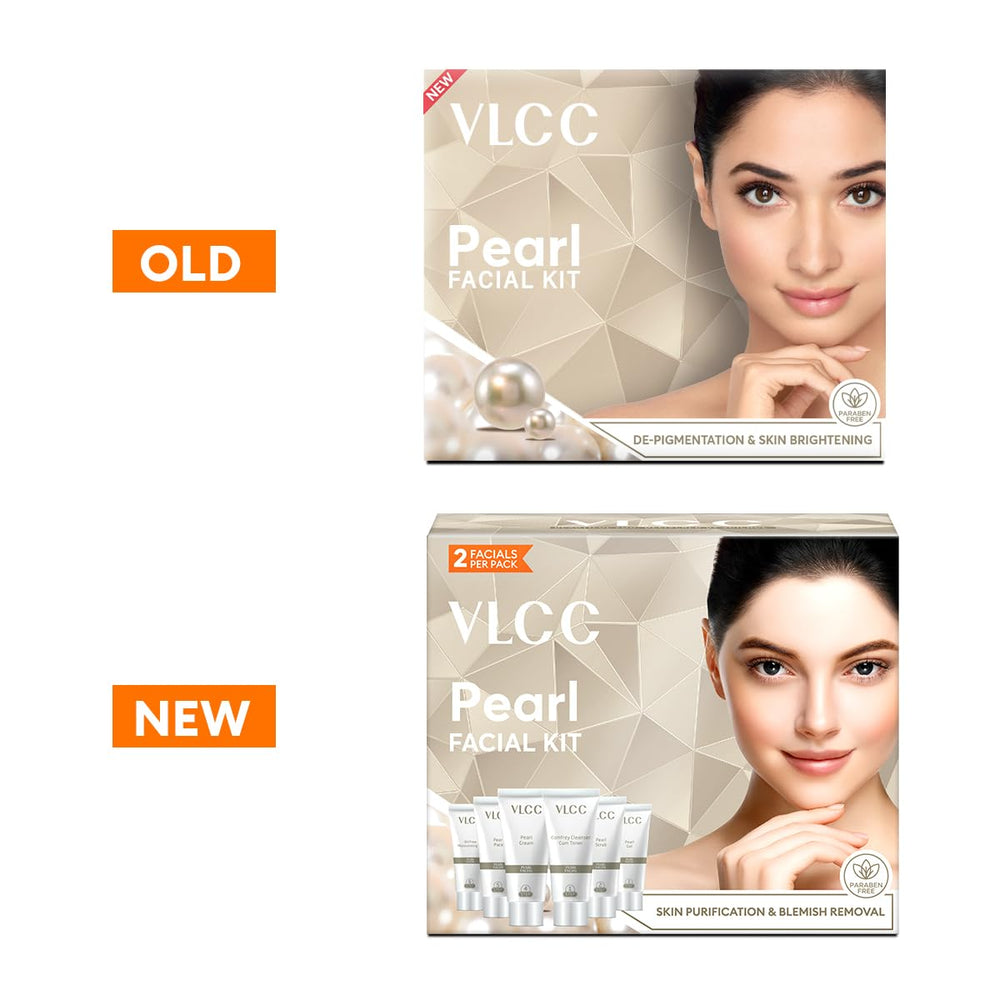 VLCC Pearl Facial Kit exfoliación suave para eliminar células muertas sin irritar la piel.