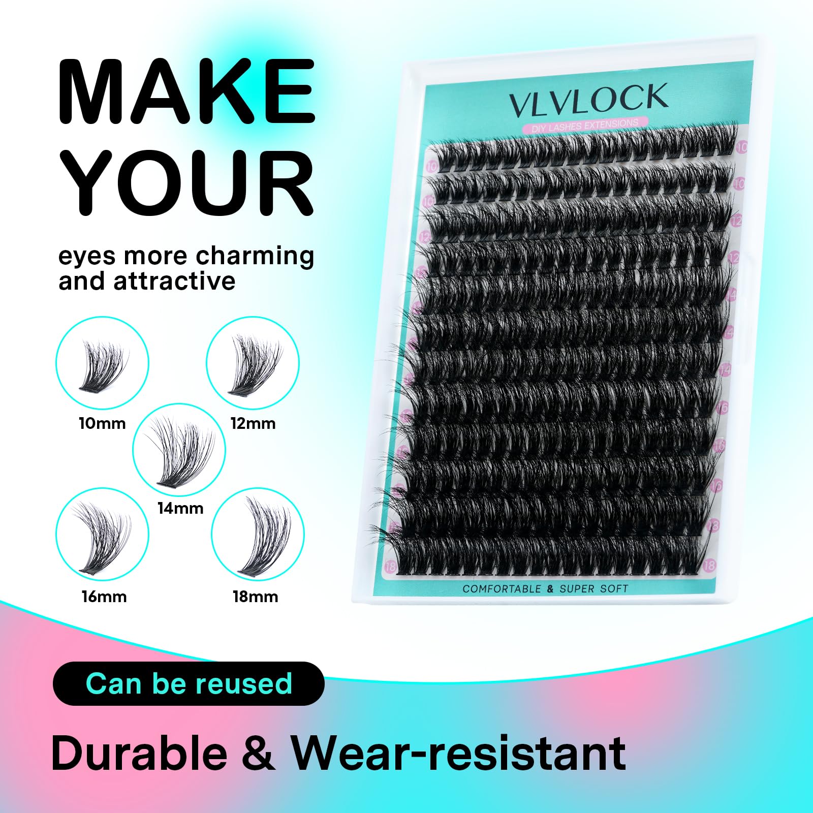 VLVLOCK Clústeres 3D para volumen dramático con acabado suave.