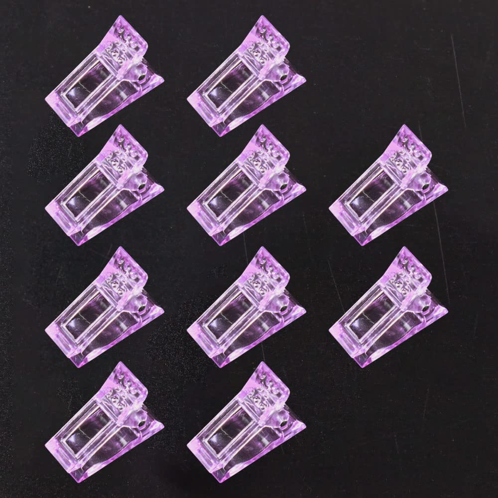 Clip VNC de puntas para uñas moradas, fijación cómoda para polygel