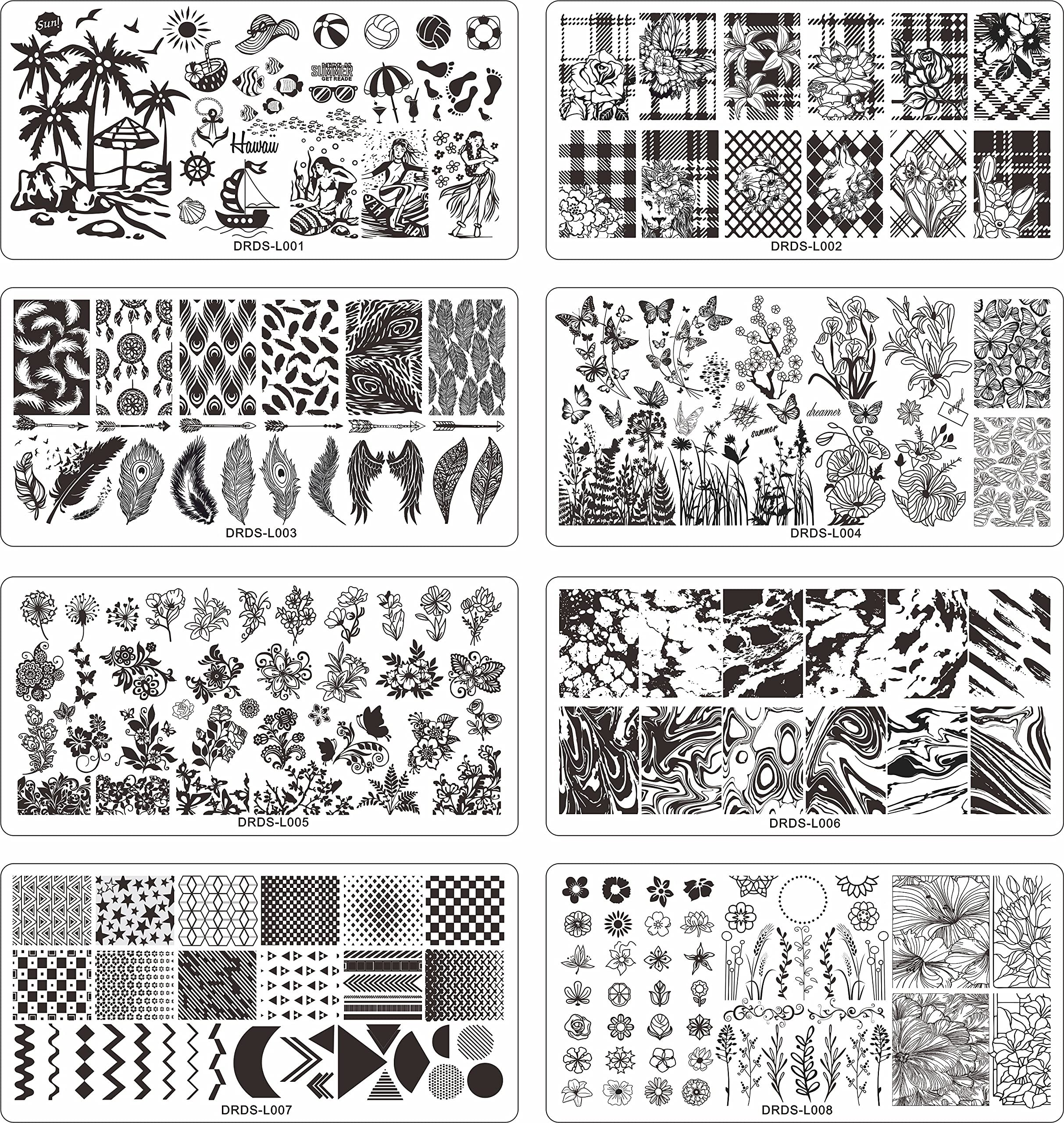 Placas VNC para uñas con flores, resultados definidos.