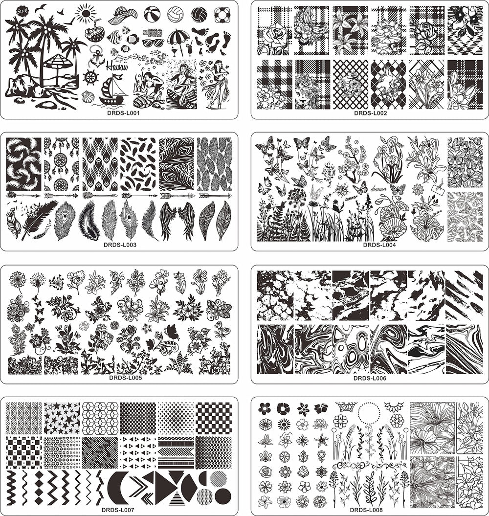 Placas VNC para uñas con flores, resultados definidos.