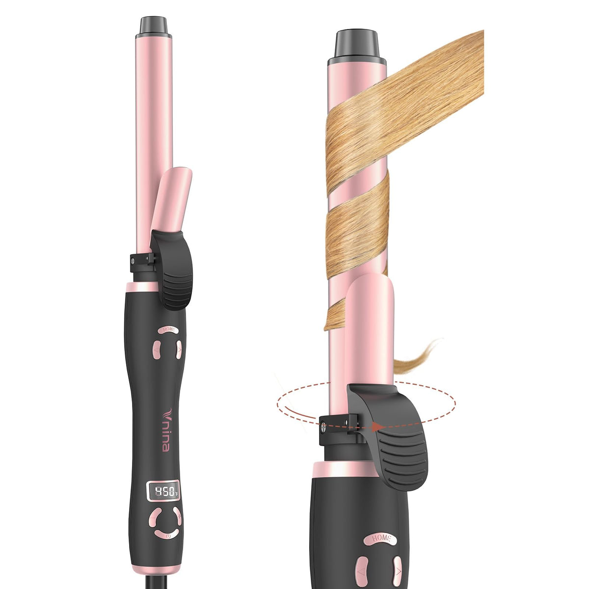 Vnina cerámica turmalina 1 pulgada para rizos duraderos y sin frizz