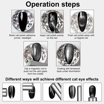 vnjaoi herramienta magnética para uñas, permite lograr efecto ojo de gato en segundos.