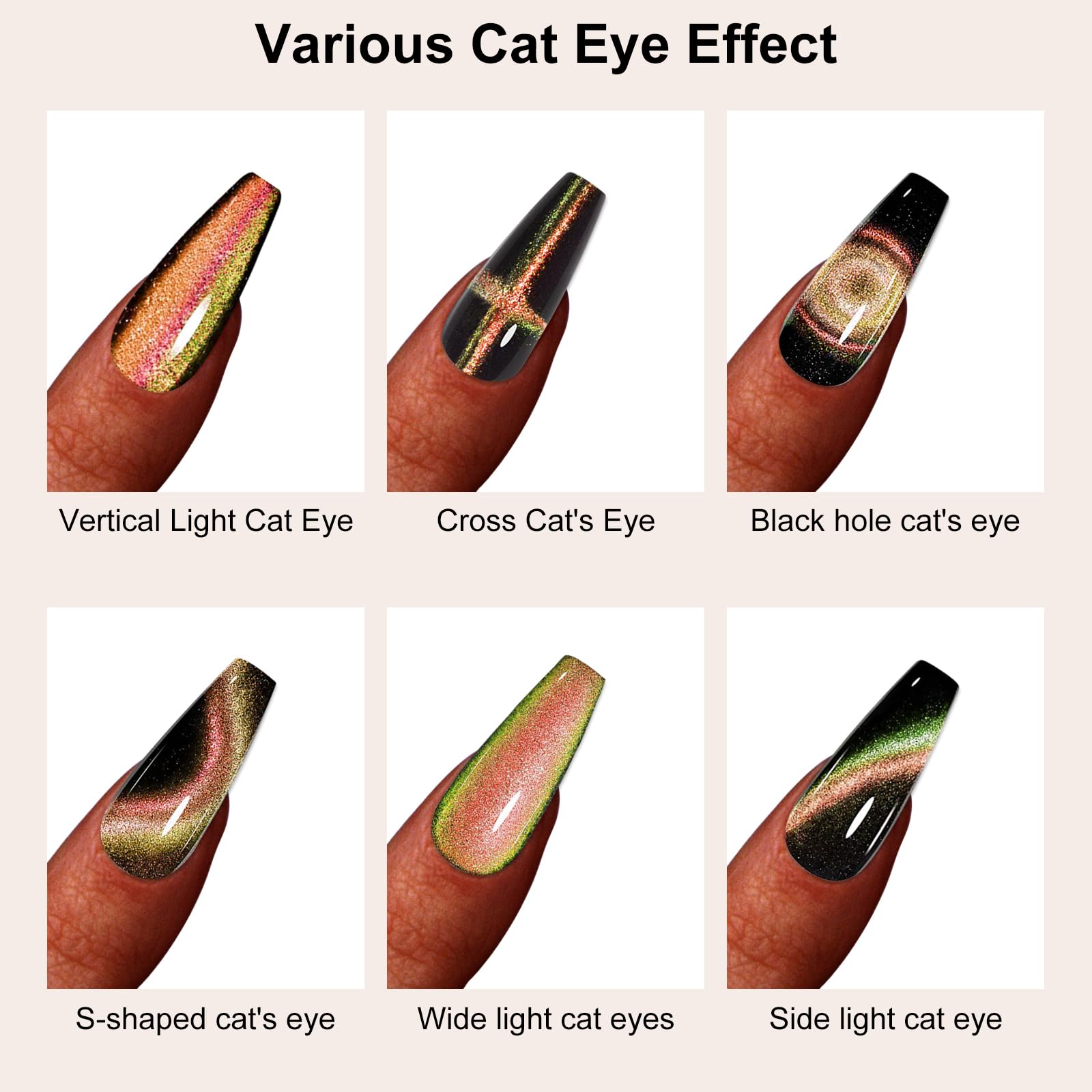 vnjaoi uso fácil para crear arte de uñas ojo-de-gato
