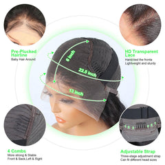 Vnrtkkn encaje HD suizo transparente, línea de cabello casi imperceptible