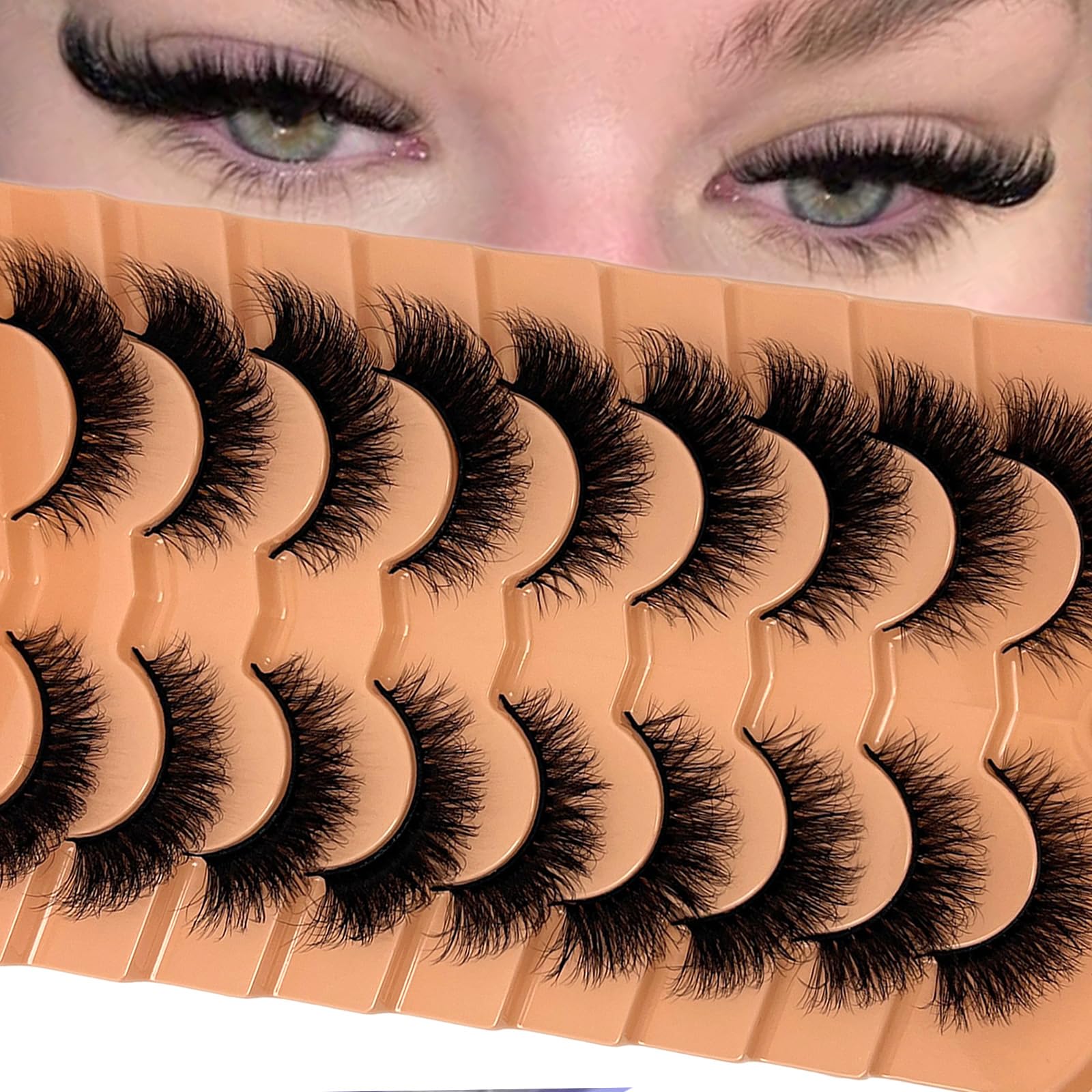 VOCOAK pestañas postizas con textura suave y 3D para look natural
