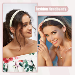 VOCOSTE diadema satin beige, textura suave para comodidad prolongada.