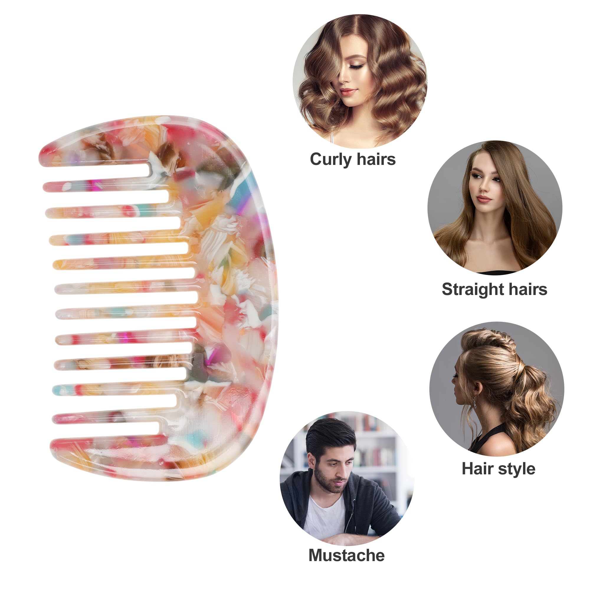 VOCOSTE peine dientes grandes, diseño colorido para uso diario.