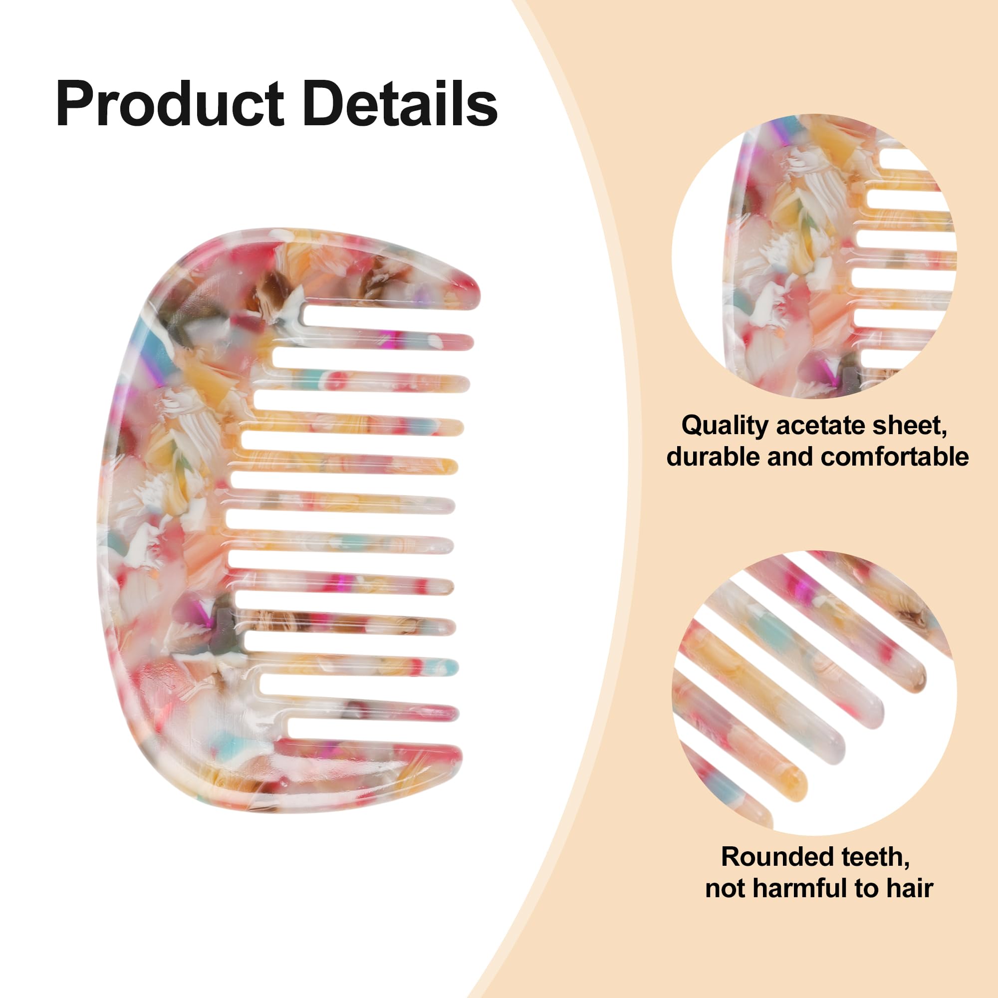 VOCOSTE peine dientes grandes para cabello rizado, desenreda con suavidad.