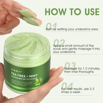 VOERUY Detalle de granulos de nuez para exfoliación suave.