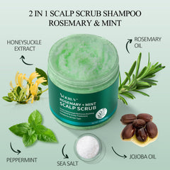 VOERUY exfoliante de cuero cabelludo con menta para sensación fresca y alivio leve.
