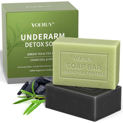 VOERUY jabón detox axilas con carbón activado y mentol para controlar olores.