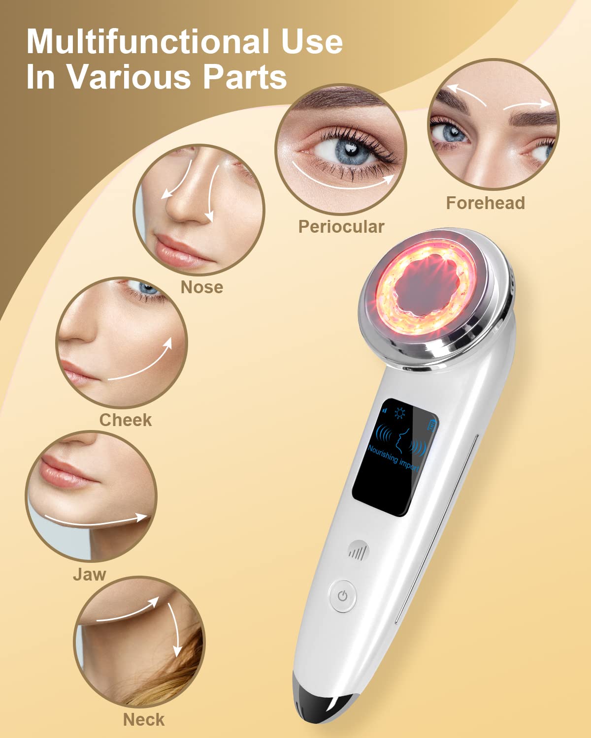 VoFel masajes faciales 4 en 1 modo ojos para masaje y firmeza del contorno.