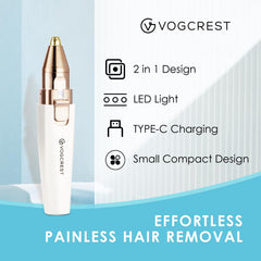 VG VOGCREST con luz integrada para mayor precisión al depilar.