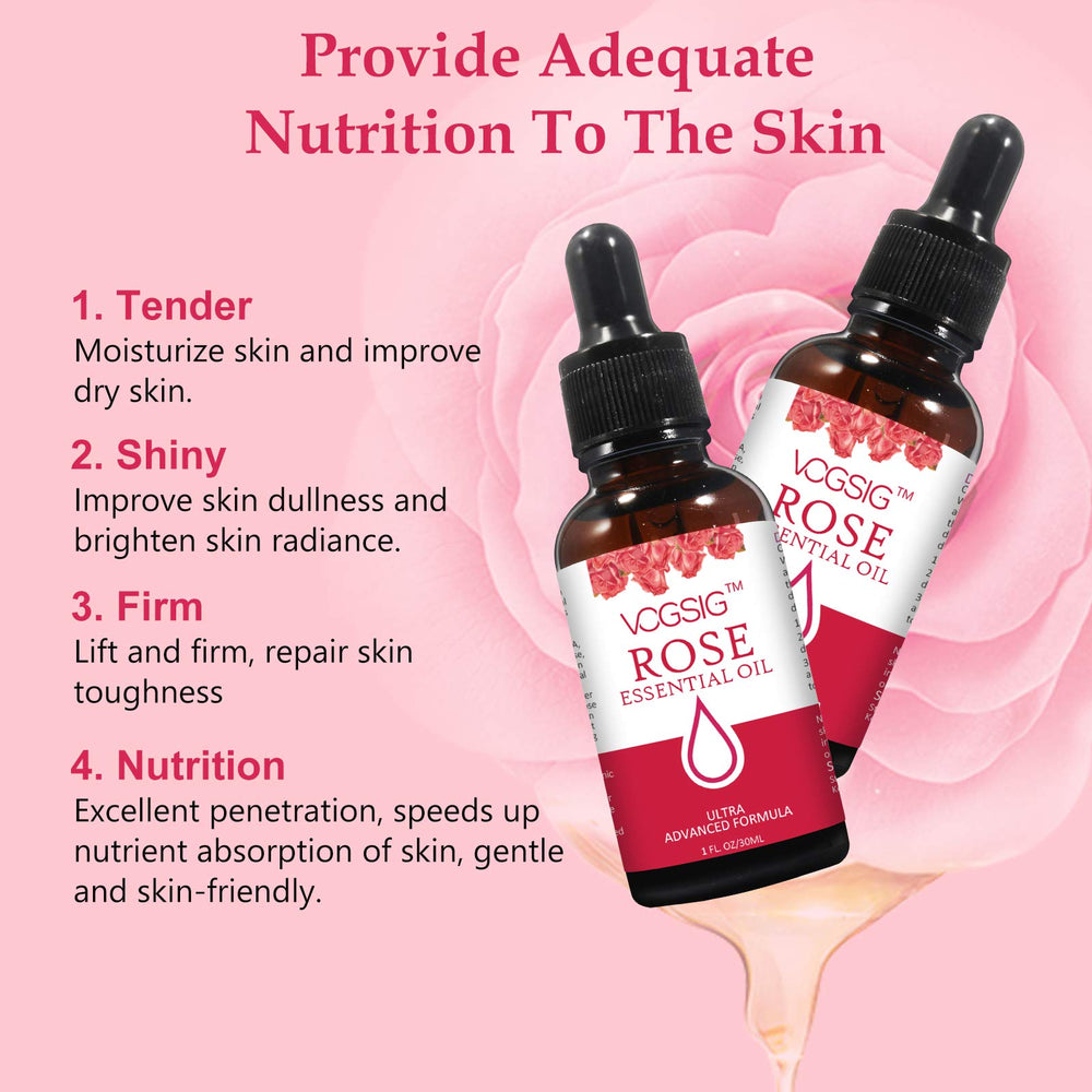 VOGSIG Aceite Esencial de Rosa 30ml, aroma suave para relajación y bienestar