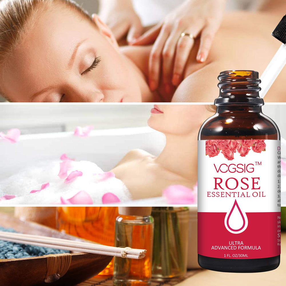 VOGSIG Aceite Esencial de Rosa 30ml, masaje corporal para revitalización