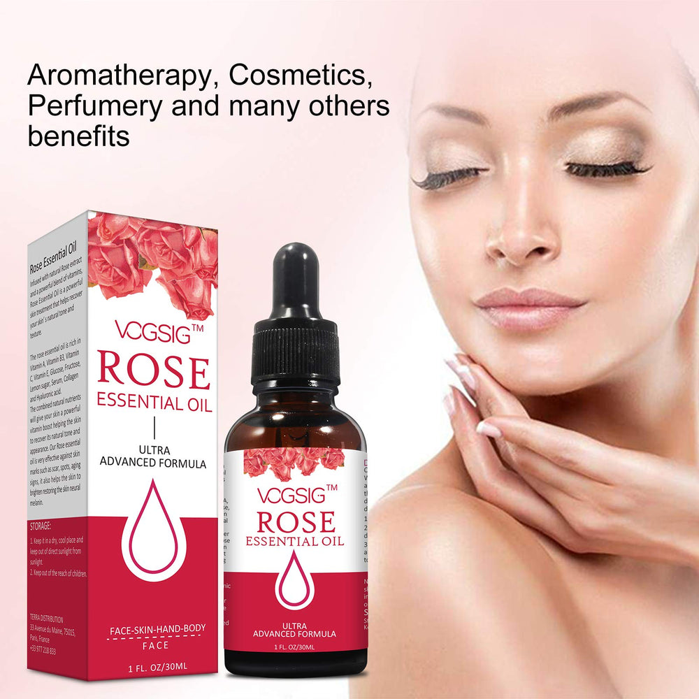 VOGSIG Aceite Esencial de Rosa 30ml, mezcla para crema facial y humectación