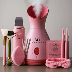 VogueNow kit spa vaporizador facial en presentación elegante para regalo