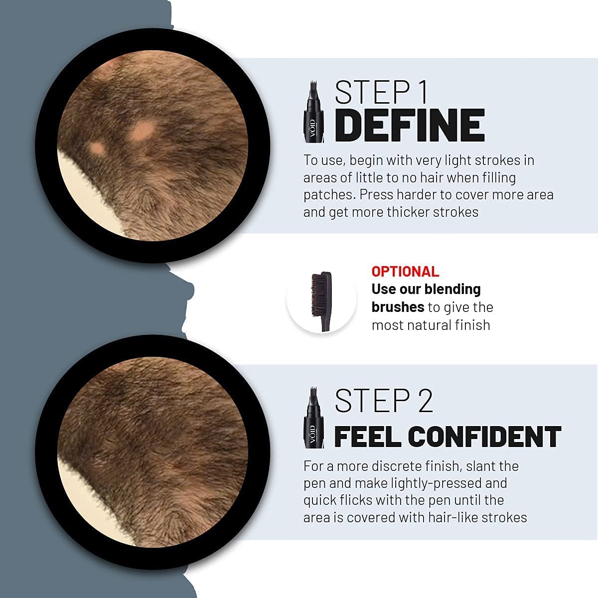 VOID Homme bolígrafo-barba fórmula impermeable para días activos.