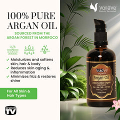 VoilaVe Aceite de Argán para cabello con brillo y suavidad.