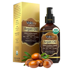 VoilaVe Aceite de Argán puro de Marruecos para hidratación suave de piel.