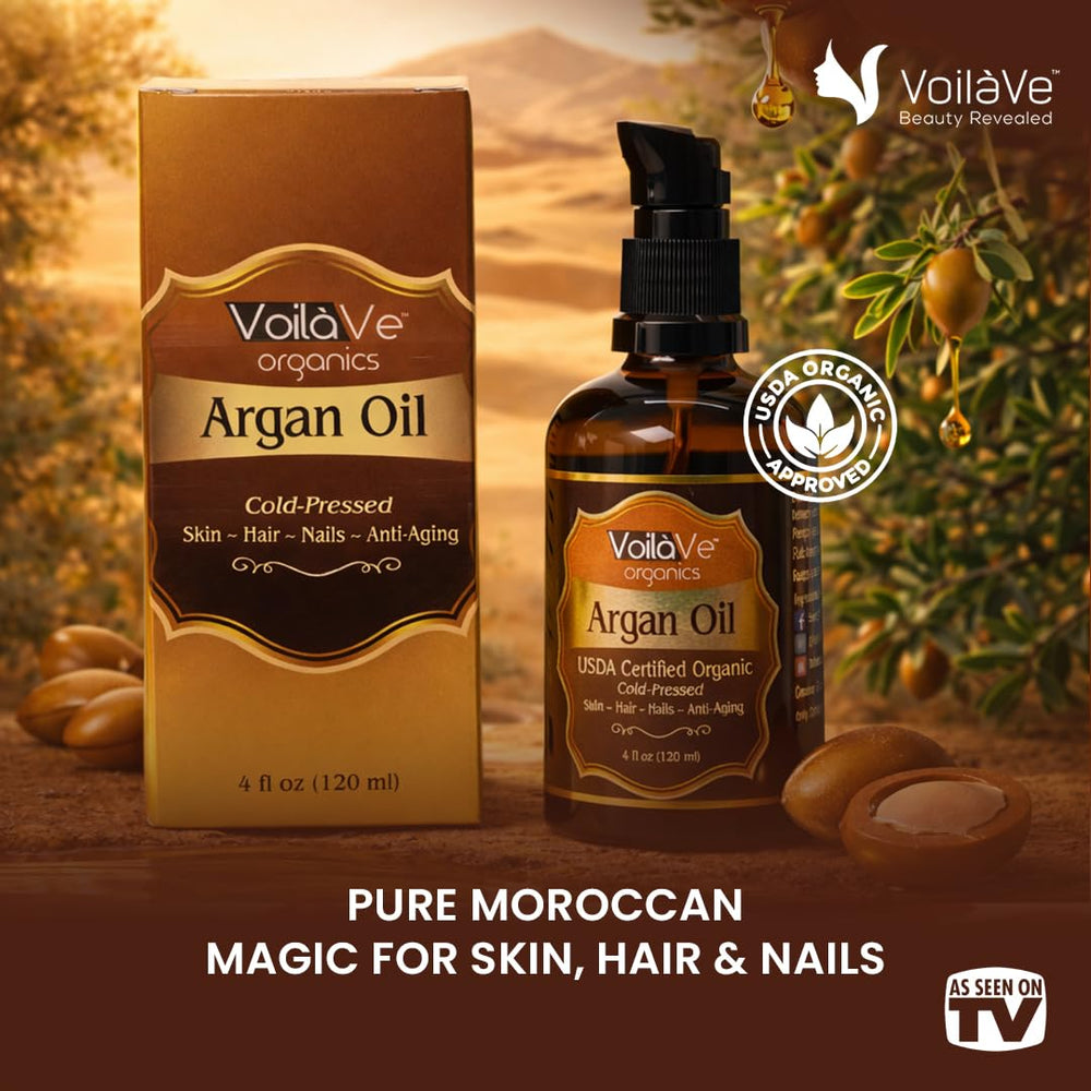 VoilaVe Aceite de Argán certificado USDA, 100% puro y natural.