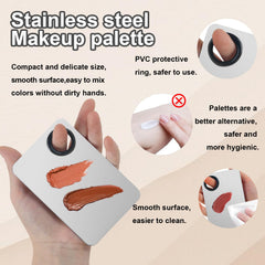 Voiluk espátula maquillaje doble cabeza, para mezclar y extraer crema con precisión.