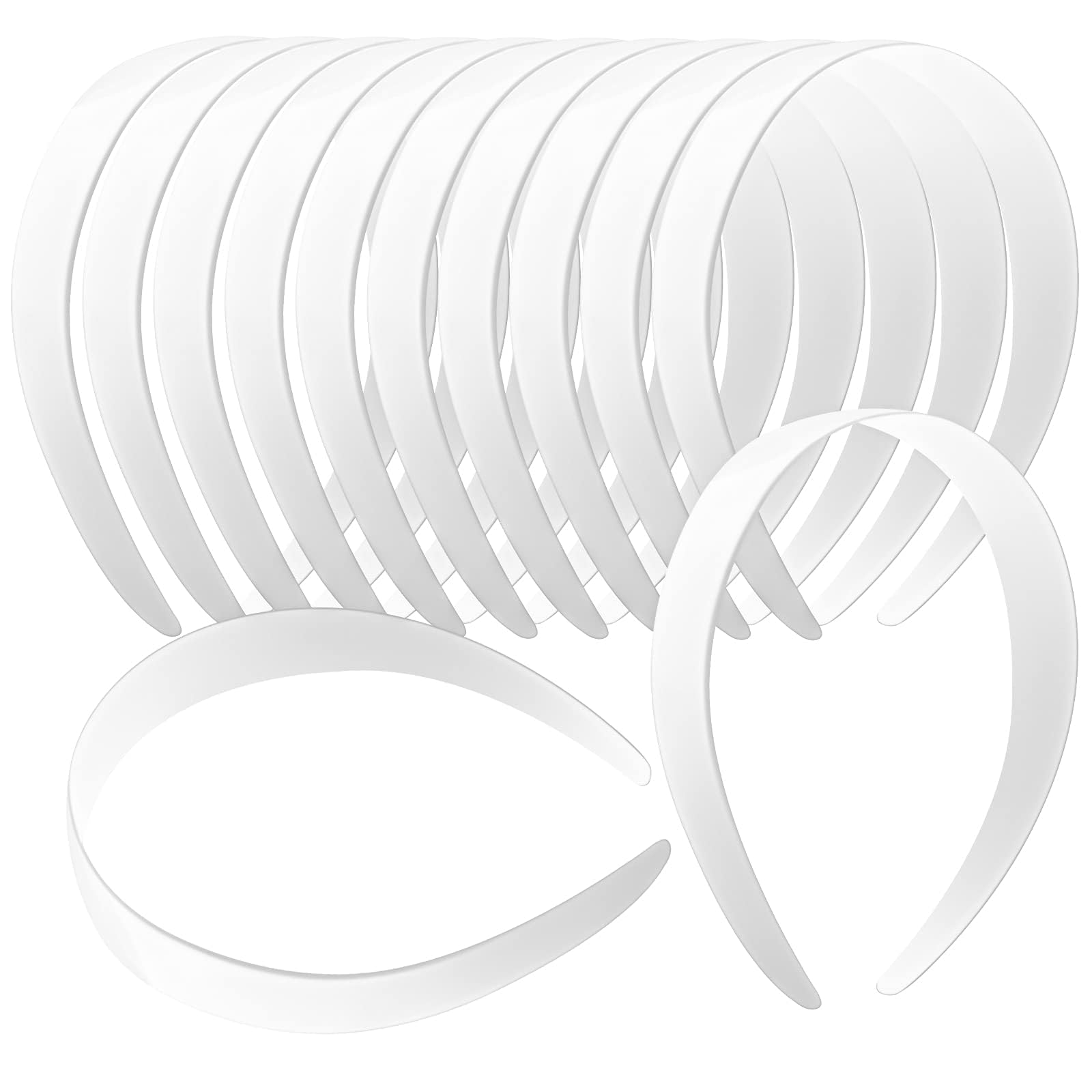 VOKOY diademas blancas de 1 pulgada, vista frontal, cómodas para peinados.