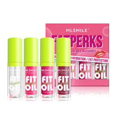 VolksRose kit brillo labial aceite 4 tonos para hidratación duradera.