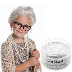 VOLLUCK applying white hair color wax for textured, easy-to-remove style.