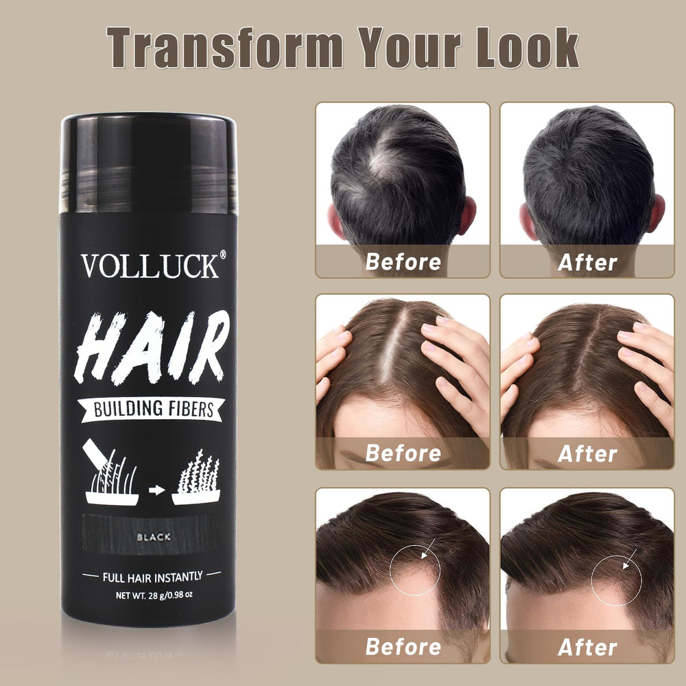 VOLLUCK Fibras capilares, cobertura inmediata para cabello fino y natural